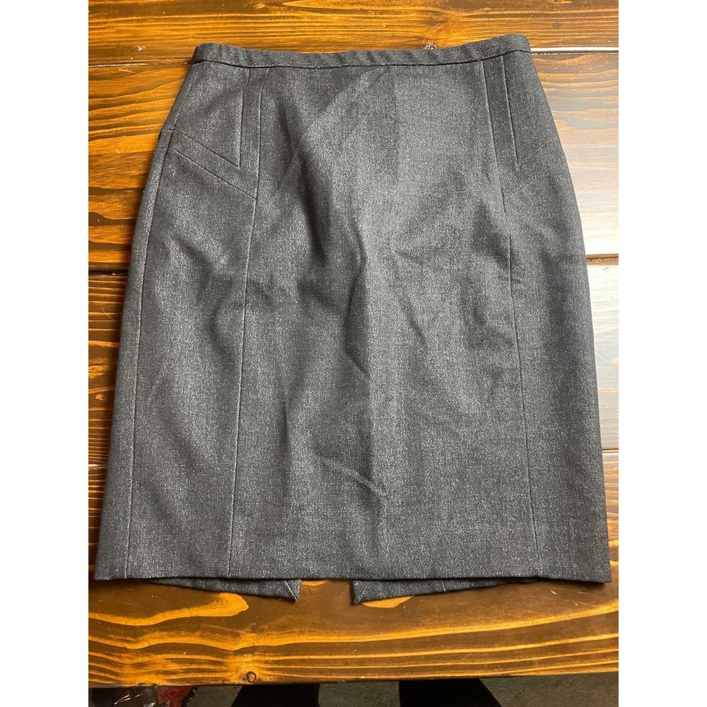 Express Design Studio Pencil Skirt Size 2 Charcoal Gray Above Knee Back Slit